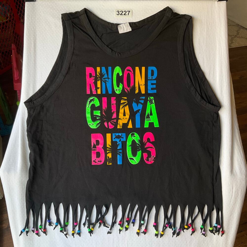 Fishbone Girl’s Sleeveless Tank Top Size XL, Black, Rinconde Guaya Bitos